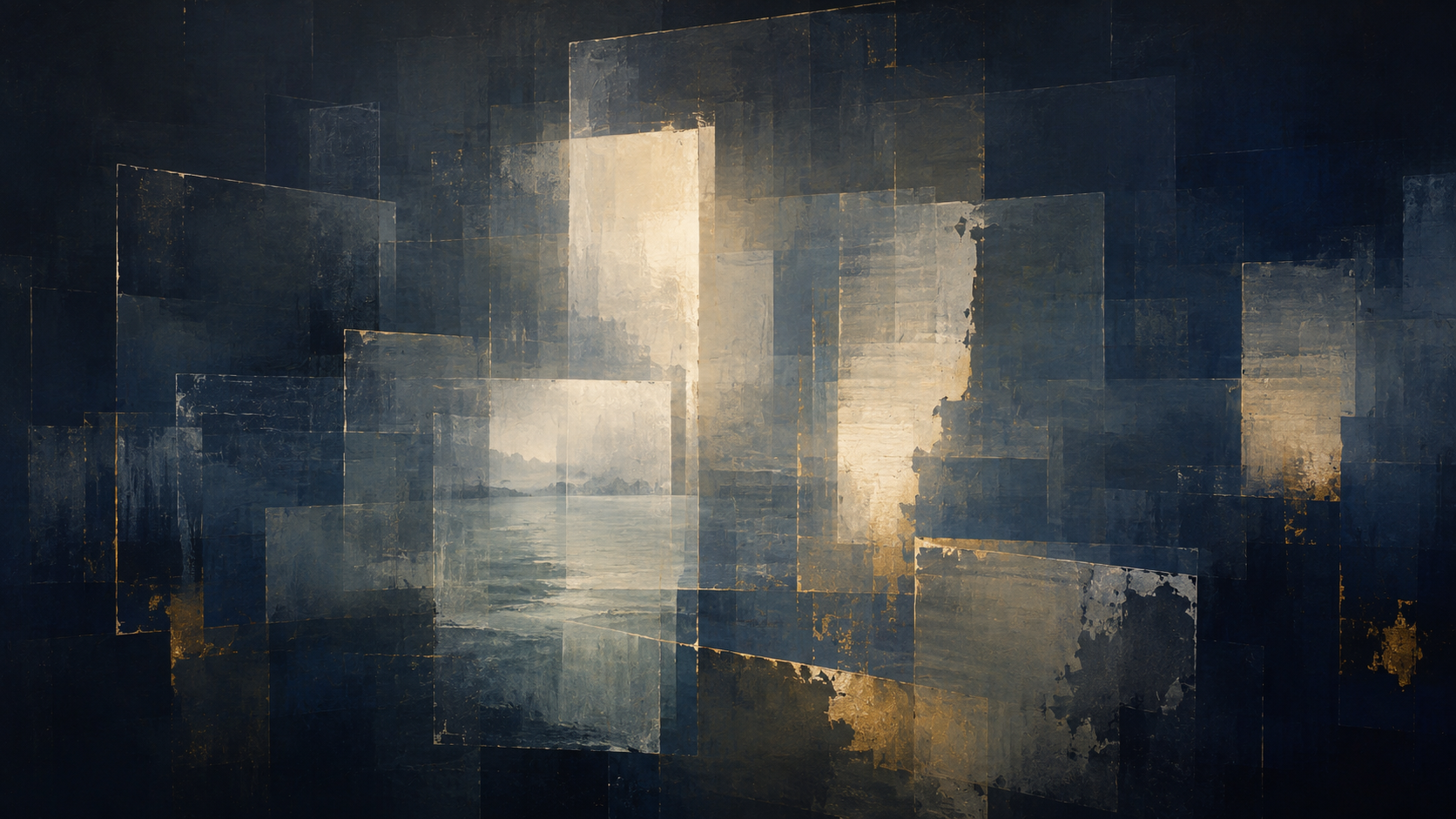 Abstract editorial image evoking generative AI, expression, accountability, vulnerable groups, and digital spaces.