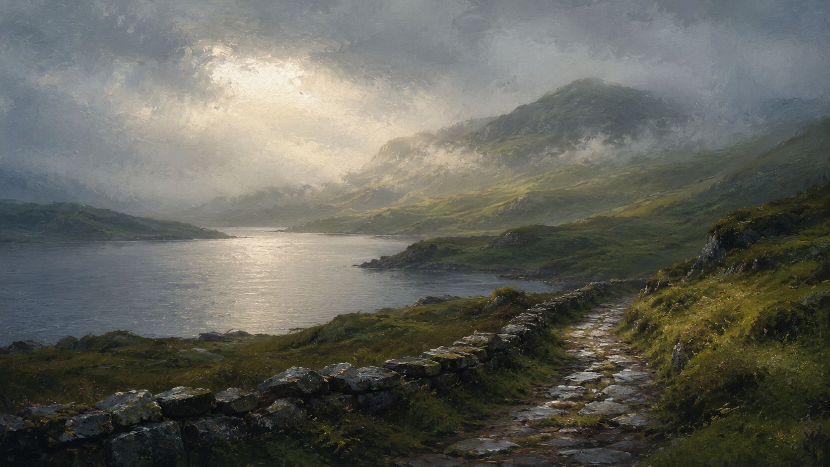 Atmospheric image evoking Scotland, magic, love, survival, nature, and vulnerability.